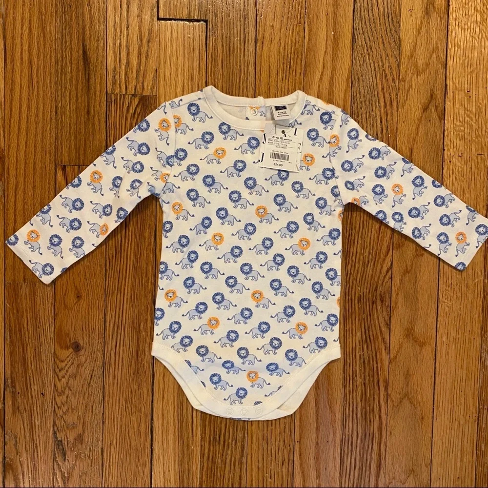 NWT Janie & Jack Lion Baby Boy Onesie 6-12 Months